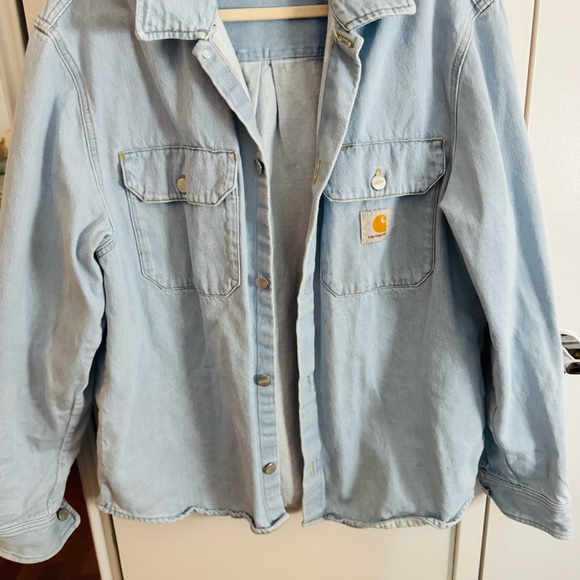 Carhartt Work In Progress Blue Harvey Denim Button Down Shacket - Picture 4 of 7